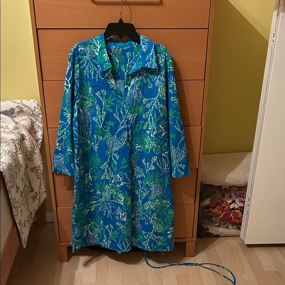 Lilly Pulitzer Blue and Green Floral Dress